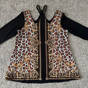 Eva Varro 3/4 SLEEVE CORD NECKLINE TUNIC Size XL